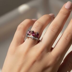 New Lovebirds Pink Garnet Ring